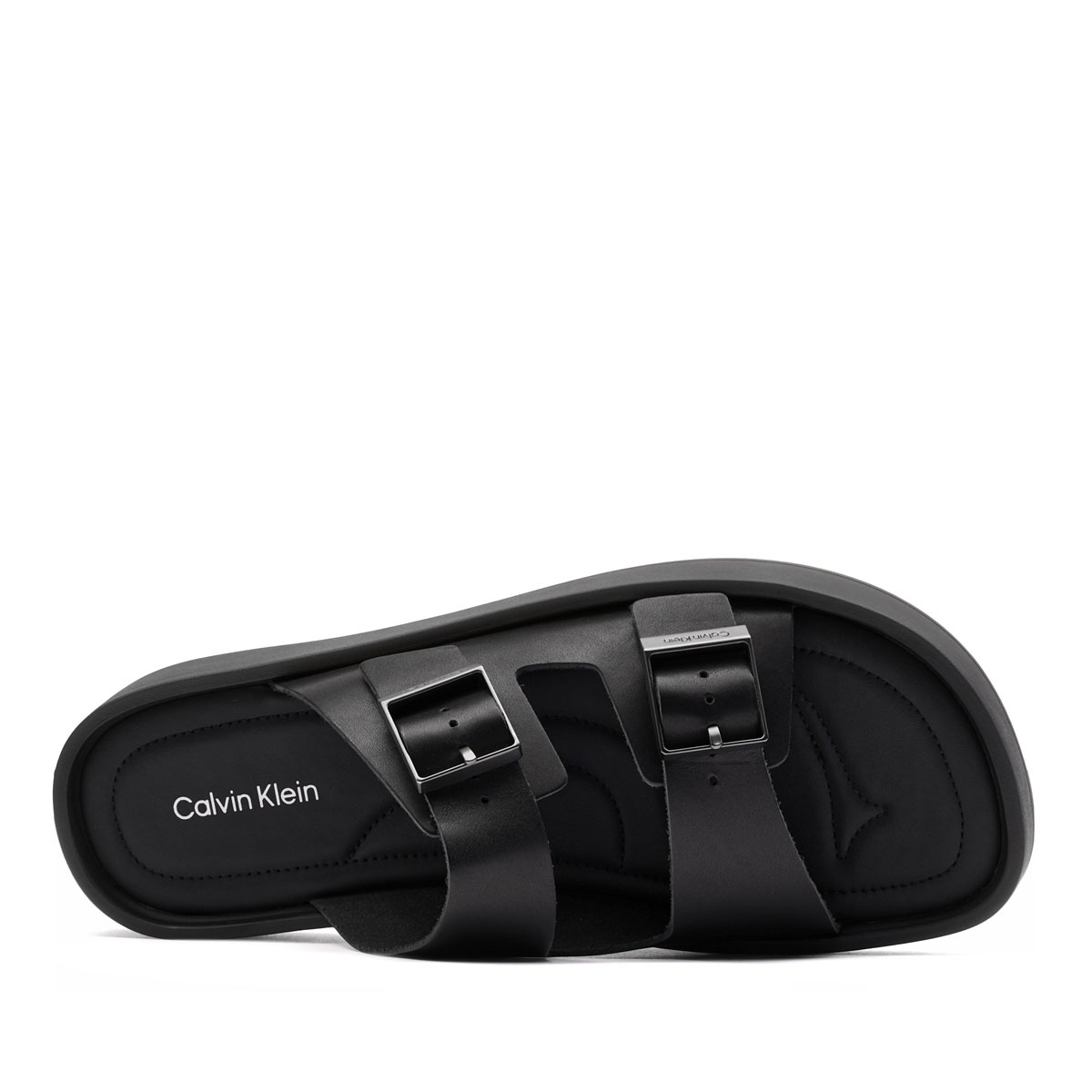 Calvin Klein Ergon Double Bar Sandal Leather Papuci bărbați HM0HM020970GJ