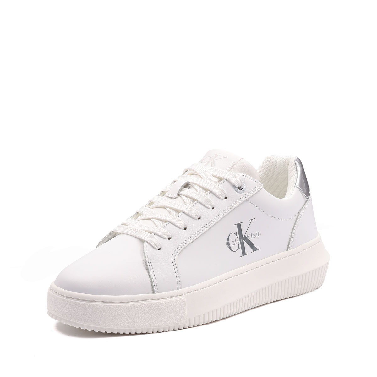Calvin Klein Chunky Cupsole Leather Silver Teniși damă YW0YW0187602R
