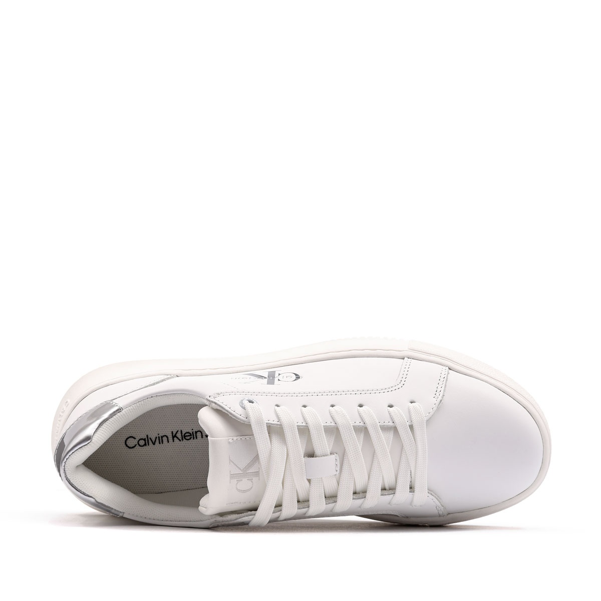 Calvin Klein Chunky Cupsole Leather Silver Teniși damă YW0YW0187602R