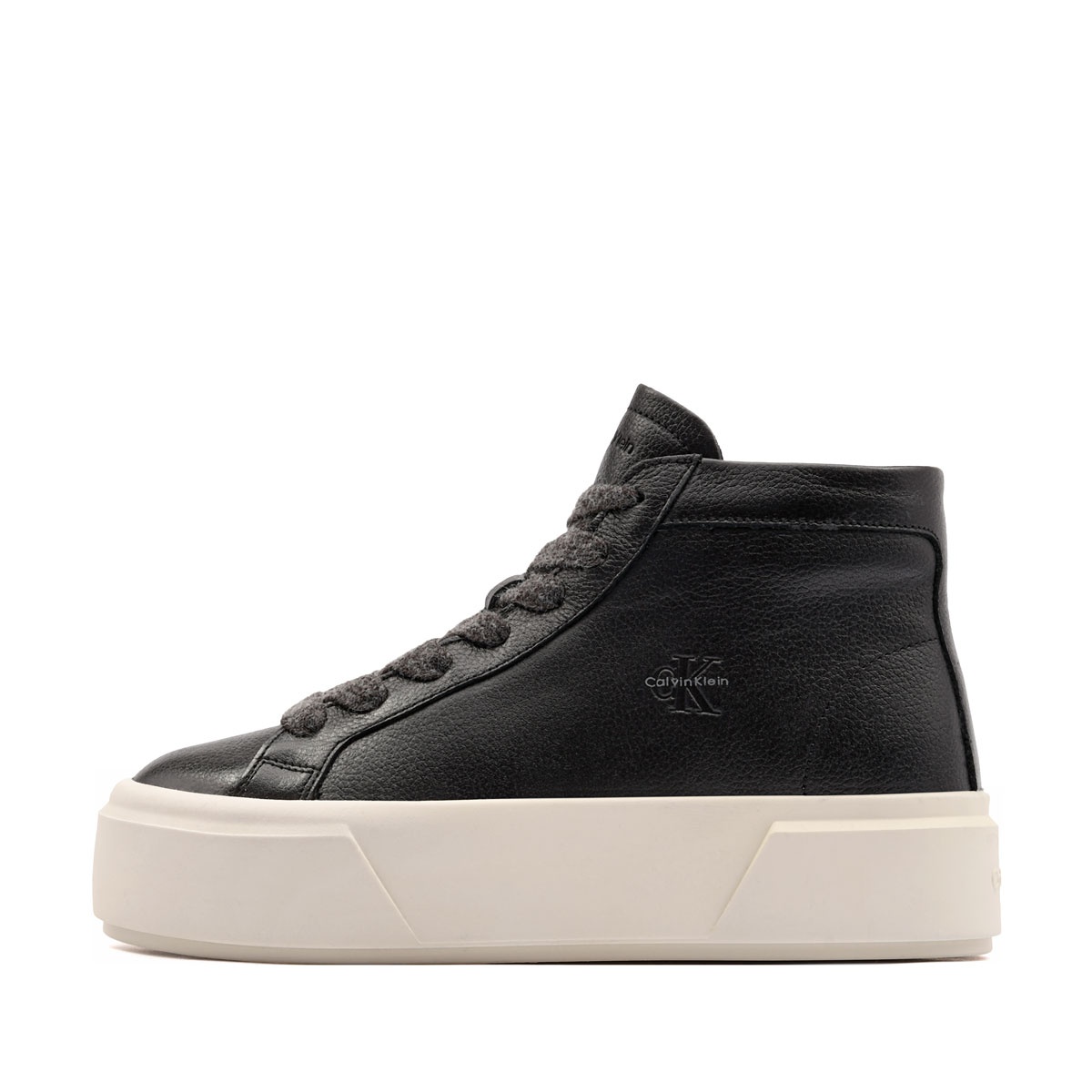 Calvin Klein Flatform Mid LaceUp Leather Teniși damă HW0HW032300GN