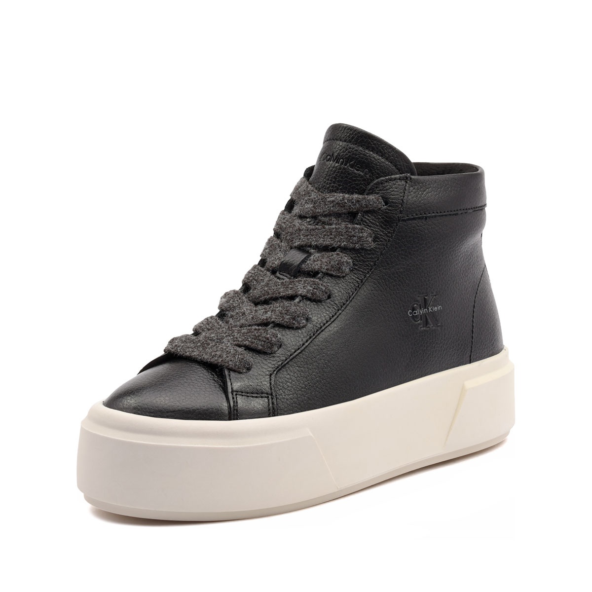 Calvin Klein Flatform Mid LaceUp Leather Teniși damă HW0HW032300GN