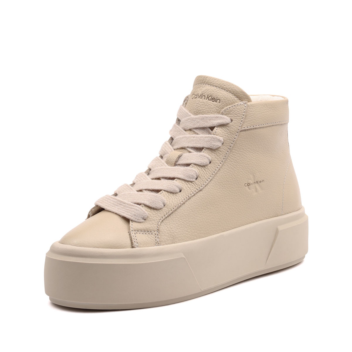 Calvin Klein Flatform Mid LaceUp Leather Teniși damă HW0HW03230ACG