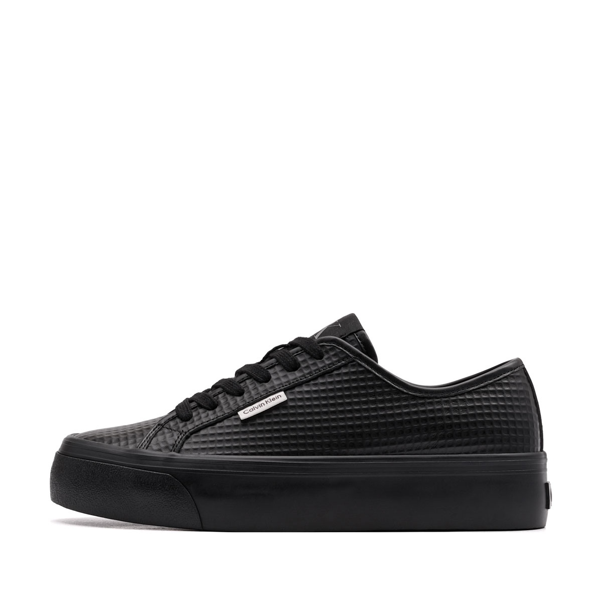 Calvin Klein Vulc Flatf LaceUp Text Leather Teniși damă HW0HW029720GJ