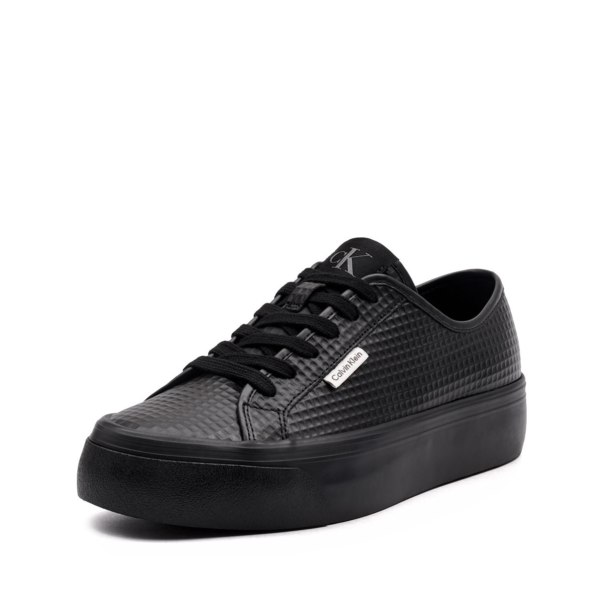 Calvin Klein Vulc Flatf LaceUp Text Leather Teniși damă HW0HW029720GJ