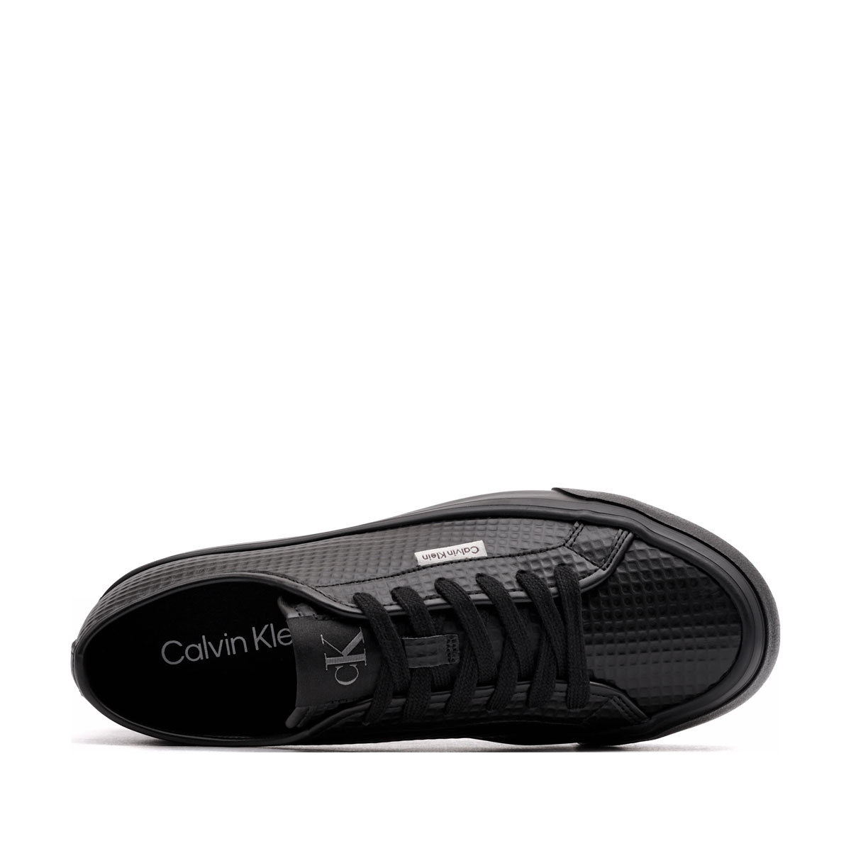 Calvin Klein Vulc Flatf LaceUp Text Leather Teniși damă HW0HW029720GJ