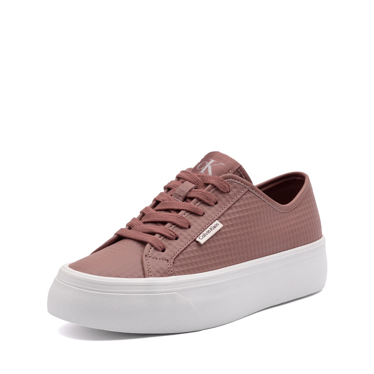 Calvin Klein Vulc Flatf LaceUp Text Leather Teniși damă HW0HW02972VFA
