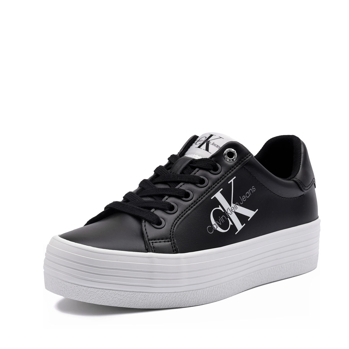 Calvin Klein Vulc Flatform LaceUp Low Leather Teniși damă YW0YW00847BDS