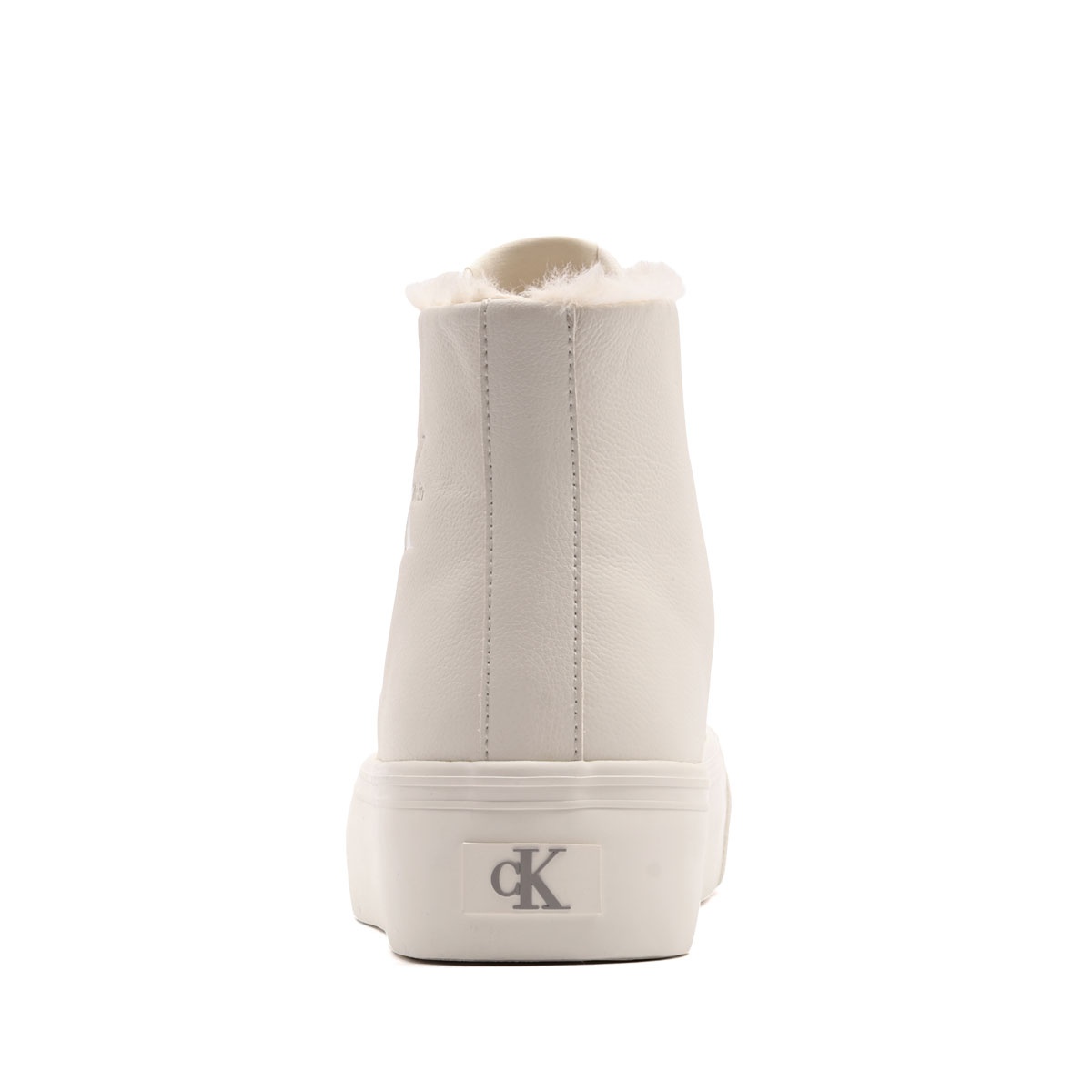 Calvin Klein Vulc Flatform Mid LaceUp Leather Fur Teniși damă HW0HW03234YBJ