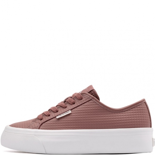 Calvin Klein Vulc Flatf LaceUp Text Leather Teniși damă HW0HW02972VFA