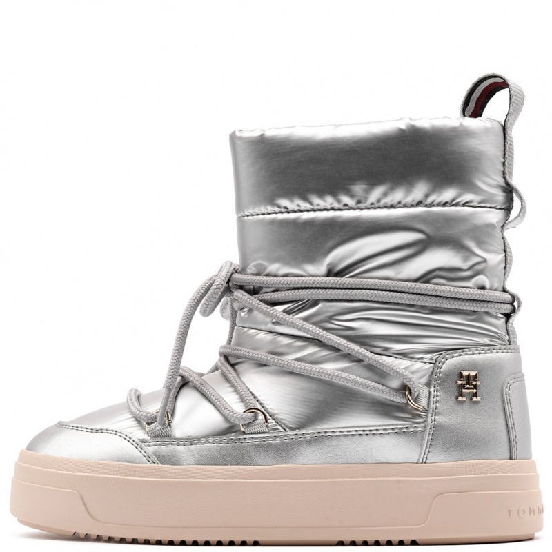 Tommy Hilfiger Lace-Up Metallic Snowboot Apres-ski damă FW0FW08442-0IN