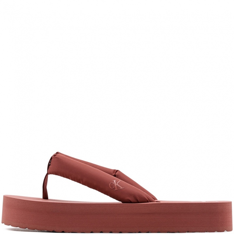 Calvin Klein Beach Sandal Flatform TTXR Satin Șlapi damă YW0YW01723GAM