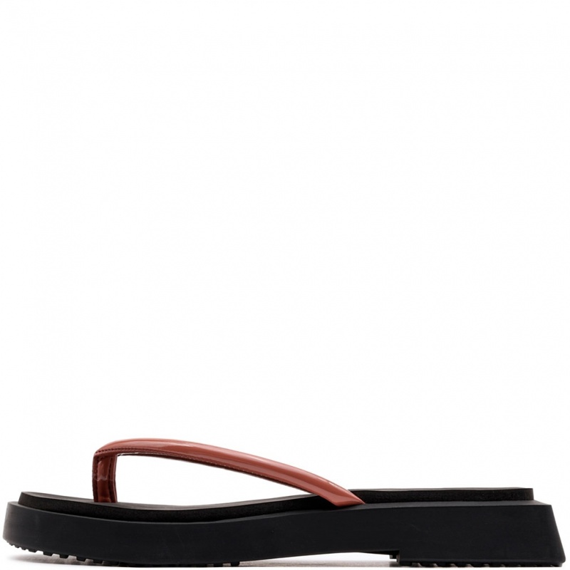 Calvin Klein SQ Low Wedge Sandal Stitch Șlapi damă YW0YW01716GAM