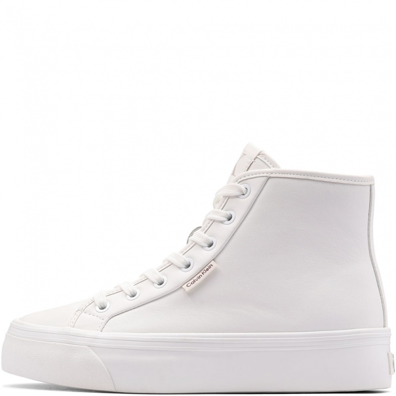 Calvin Klein Vulc Flatf High Top Leather CK Teniși damă YW0YW019780K4