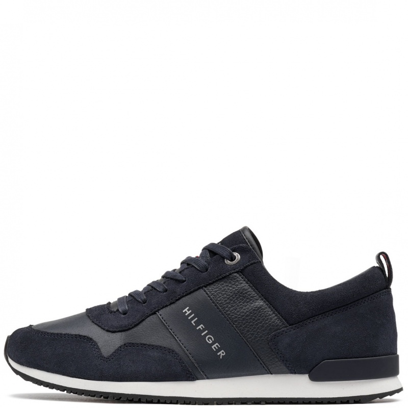 Tommy Hilfiger Iconic Leather Suede Mix Runner Pantofi sport bărbați FM0FM00924-403