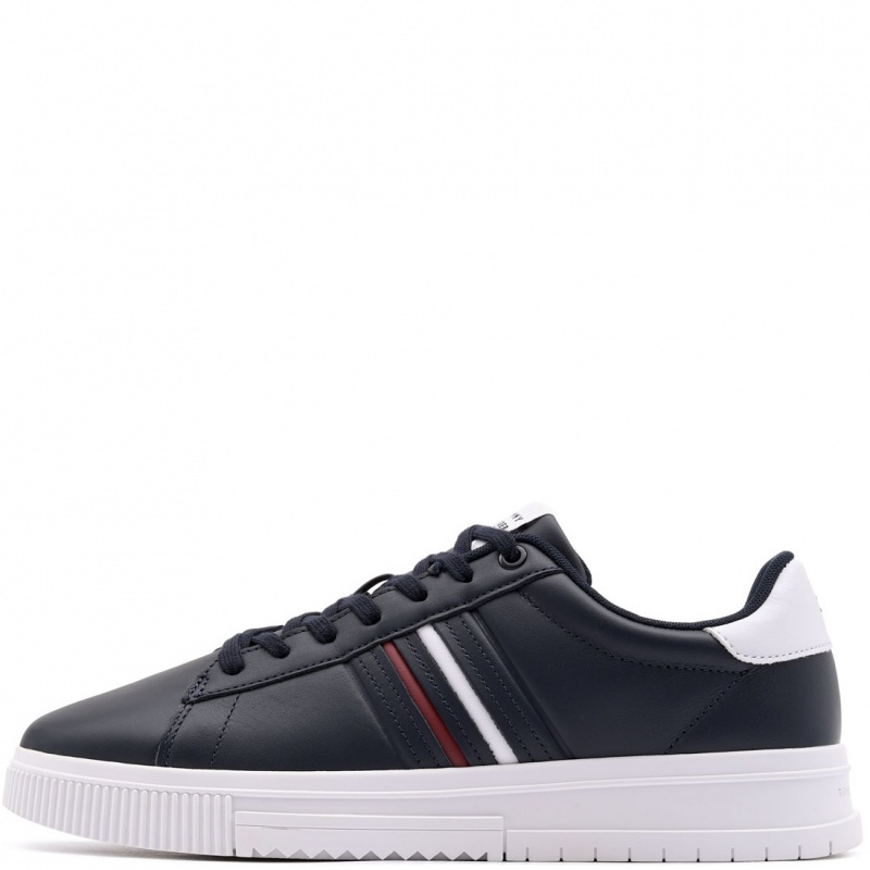 Tommy Hilfiger Modern Cupsole Stripes Leather Pantofi sport bărbați FM0FM05406DW5